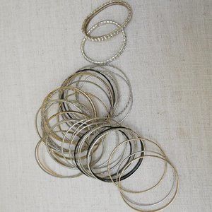 Bangles & Bracelets - Silver, Gold, Black, wStones